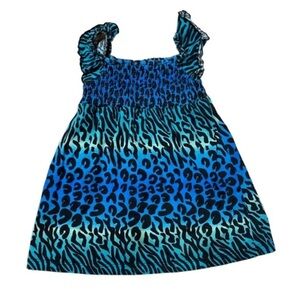 Kidgets Baby Girl Leopard Print Dress Blue Black Size 24m